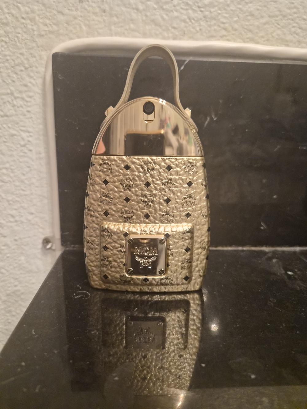 MCM Gold Metallic Mini Handbag Perfume